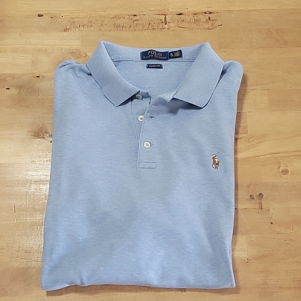 LIKE NEW! Classic RL Polo Lt Blue XL
